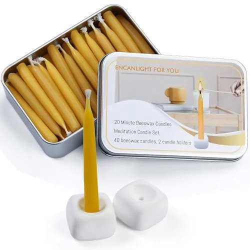 2.6 Inch Small Bees Wax Taper Meditation
