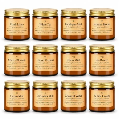 3.5 oz Amber Glass Jar Soy Candle