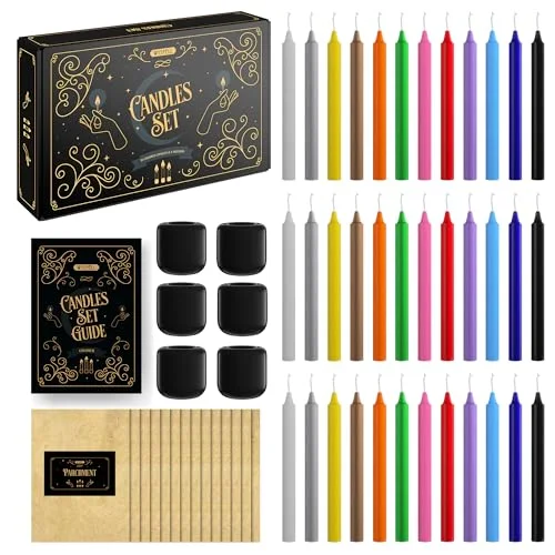 36 Colored Spell Candles Set