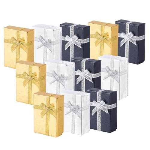 3x2x1 Inch Earring Box with Bowknot Metallic
