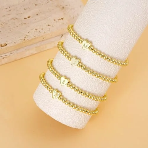 Beaded Bracelets 14K Gold Silver Plated Beaded
