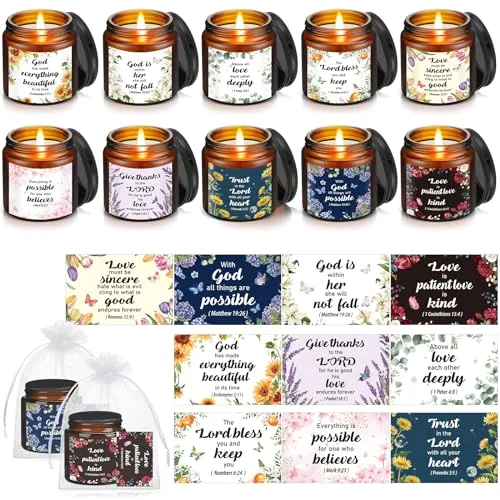 Bible Verse Scented Candle with Cards