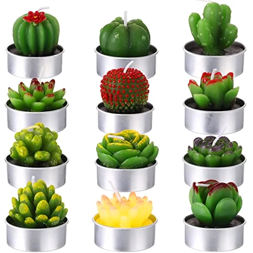 Cactus Tealight Candles Handmade Delicate Smokeless Succulent