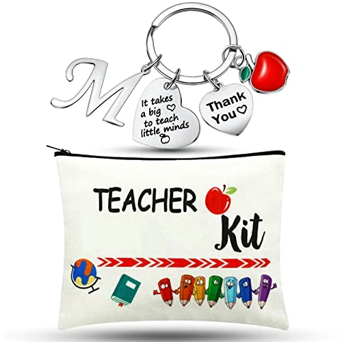 Canvas Makeup Bag with Keychain