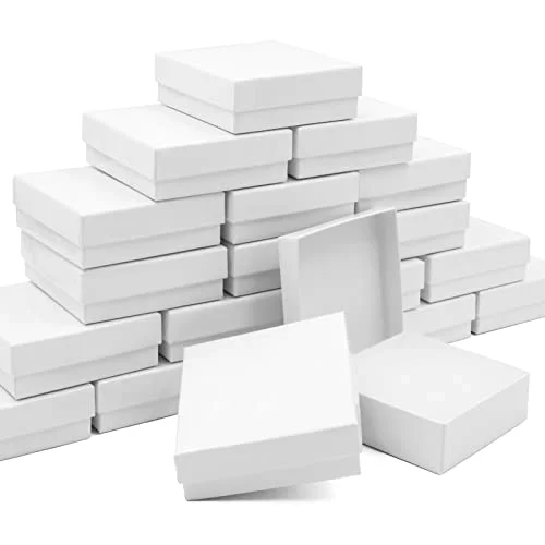 Cardboard Jewelry White Gift Boxes 20 Pack3.5×3.5×1