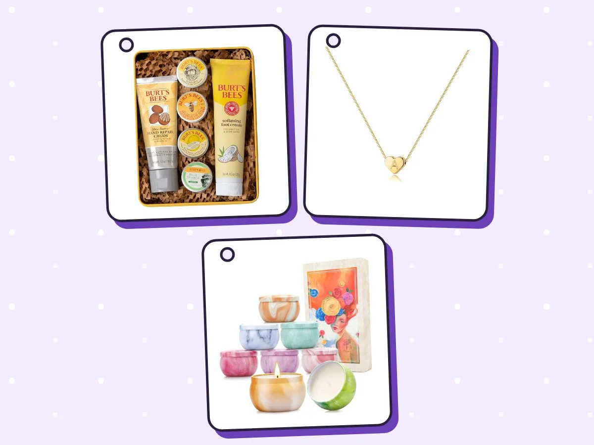 A candle tin, a hand cream and a fine chain laid out together