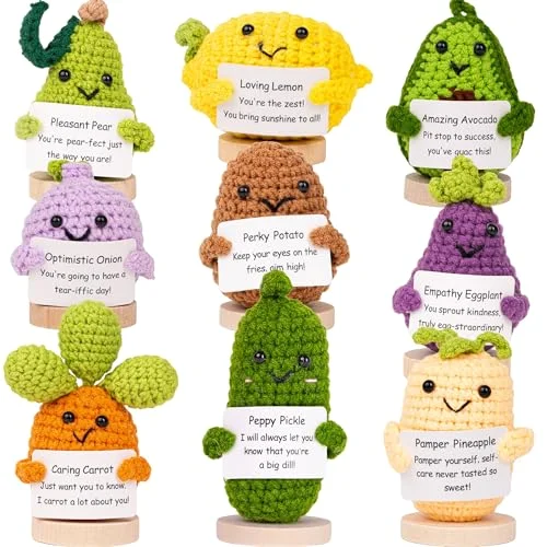 Crochet Veggie Pack w/Stand (9 pc) Handmade