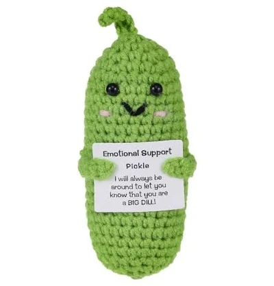 Encouragement Pickle Plush Toys Positive Crochet Animals