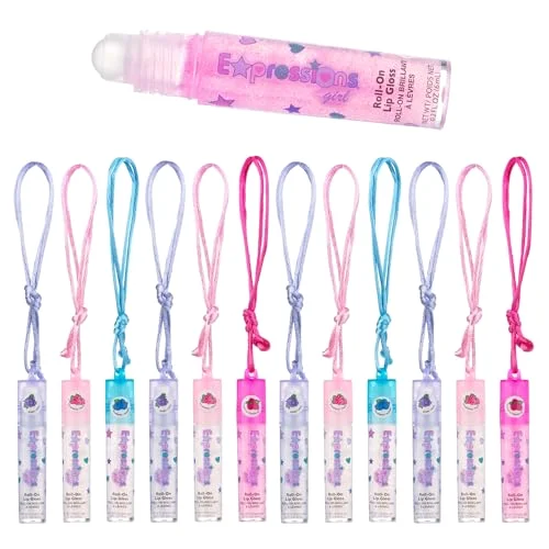 Fruit Flavored Lip Gloss Necklace Set