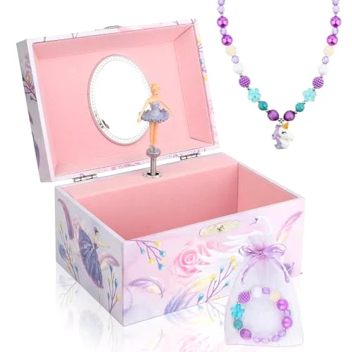 Girls' Musical Jewelry Box Organizer with Jewelry