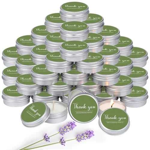 Green Wedding Thank You Candles