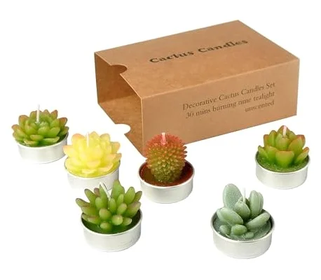 Handmade Delicate Succulent Cactus Candles