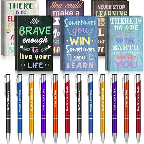 Mini Motivational Pens Notepads Office Gift Set