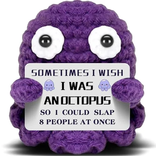 Mini Octopus Crochet Doll with Card
