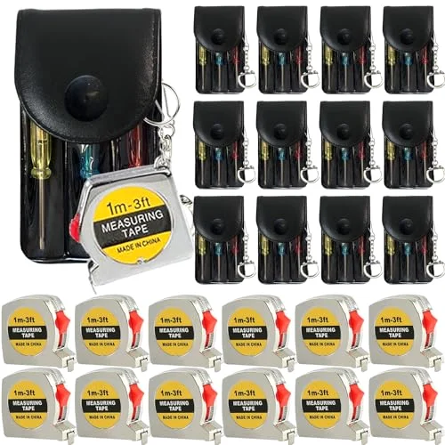 Mini Screwdriver Keychain Tape Measure Keychains Set