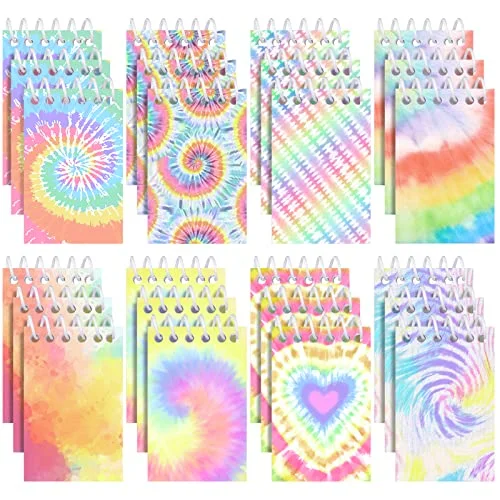 Mini Tie Dye Notebooks Spiral Kids