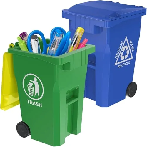 Mini Trash Can/Recycle Bin Pencil Holder