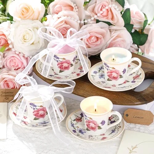 Mini Vintage Tea Cup Candle Floral Cups