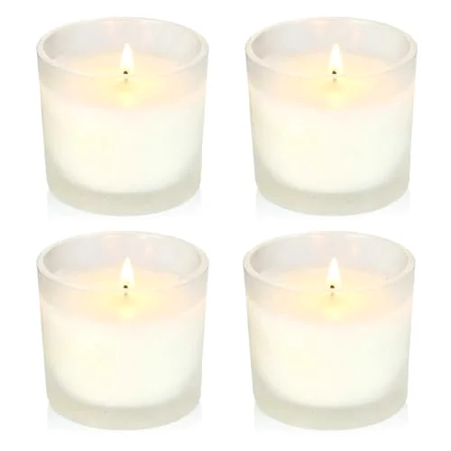 Mini White Glass Filled Votive Candles