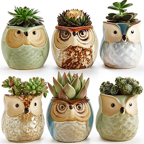 Owl Pot Ceramic Flowing Glaze Base Serial