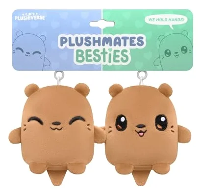 Plushiverse Plushmates Besties Brown Keychain