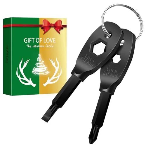 Portable 4-in-1 Pocket Screwdriver Keychain Multitool, black