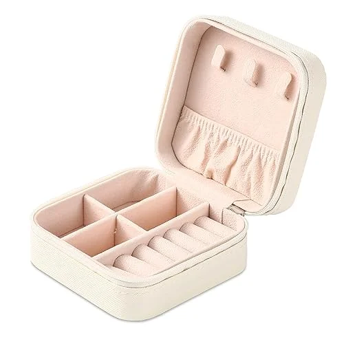 Portable Travel Mini Jewelry Box Leather Jewelry