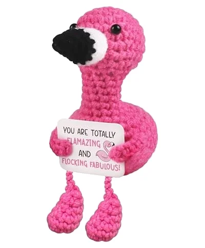 Positive Flamingo Crochet Doll