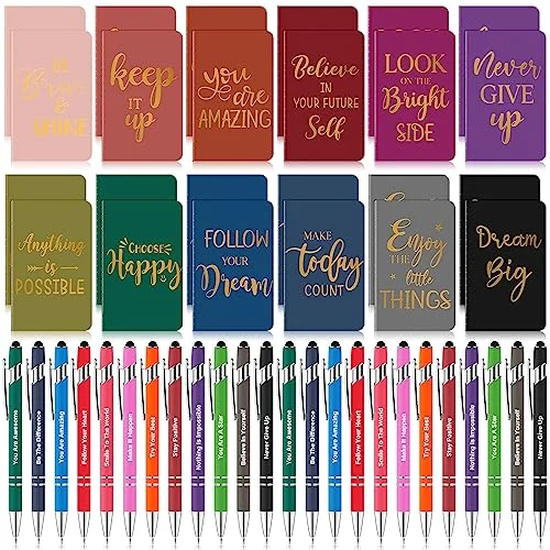 Small Pocket Motivational Quote Notebooks and Ballpoint