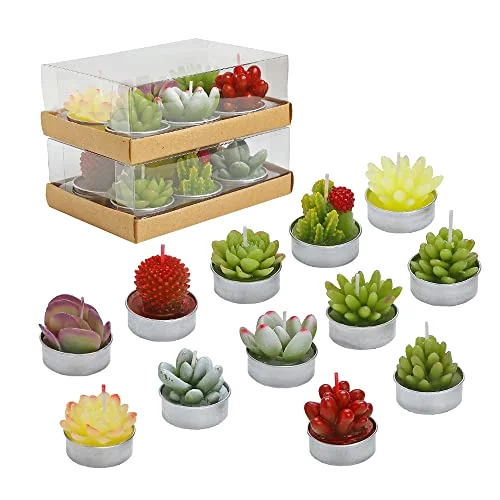 Succulent Cactus Tea Light Candles Plant Shaped