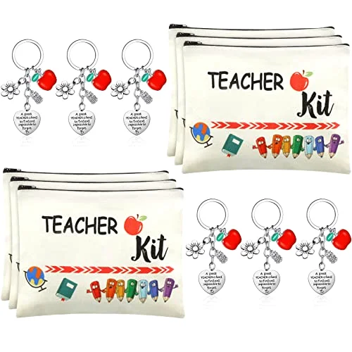 Teacher Gifts Makeup Bags Keychains Set