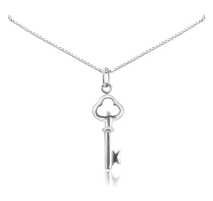 Tiny Delicate and Dainty Sterling Silver Key