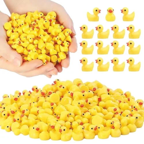 Tiny Ducks Figurines for Miniature Dollhouse Decor