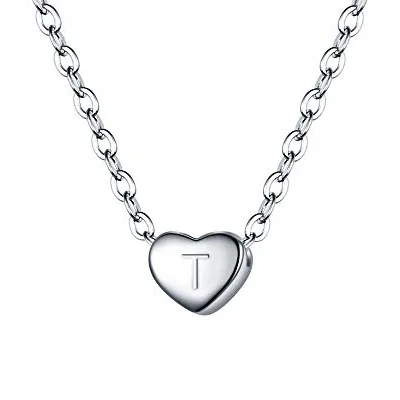 Women 925 Sterling Silver Tiny Initial Heart
